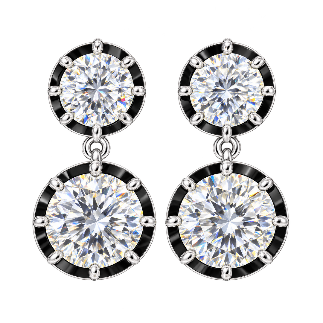 Blackened Gold Round Detachable Dangling Earrings Set | Hero
