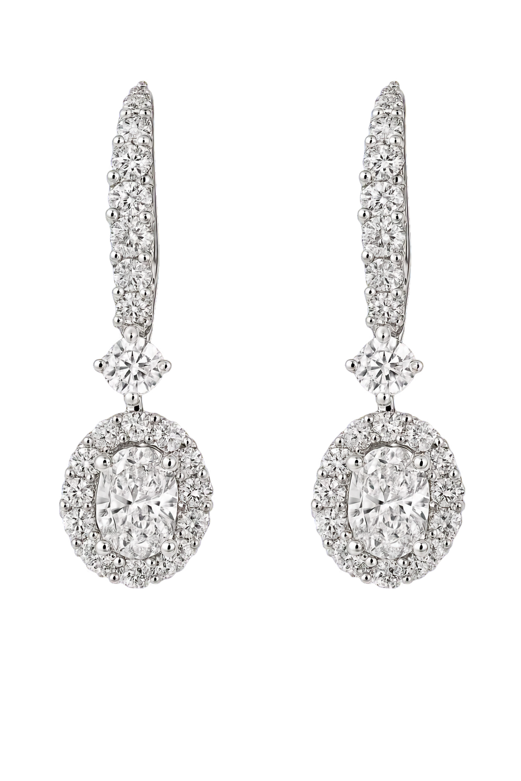 Oval Shape Diamond Earrings with Halo Cluster | Hero.png