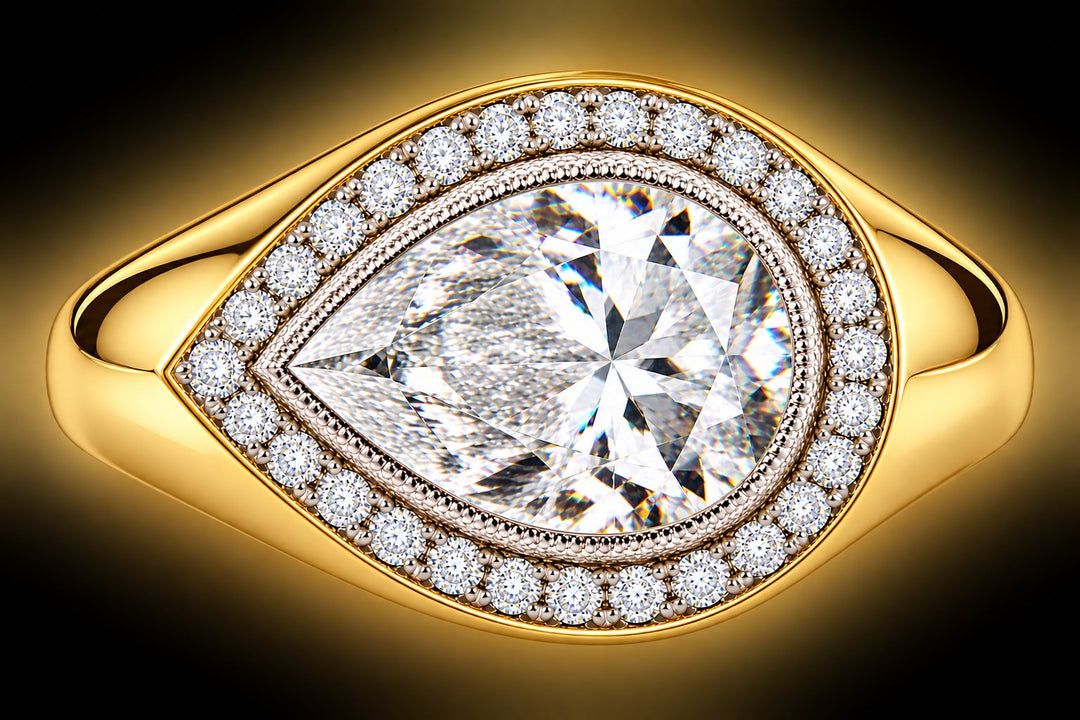 Pear Chunky East West Ring | Hero