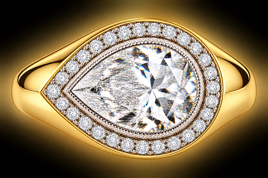 Pear Chunky East West Ring | Hero