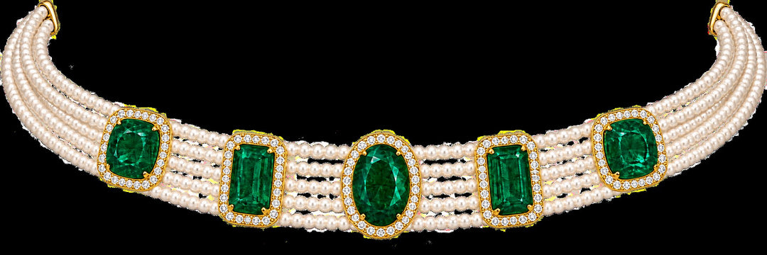 Resort Collection - Lab Emerald and White Crystal Choker | Hero