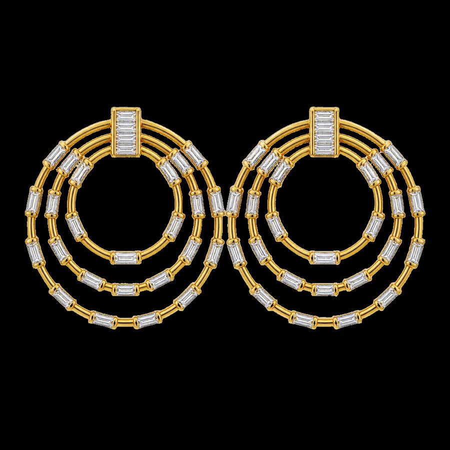 Resort Collection - Baguette Diamond Hoops | Hero