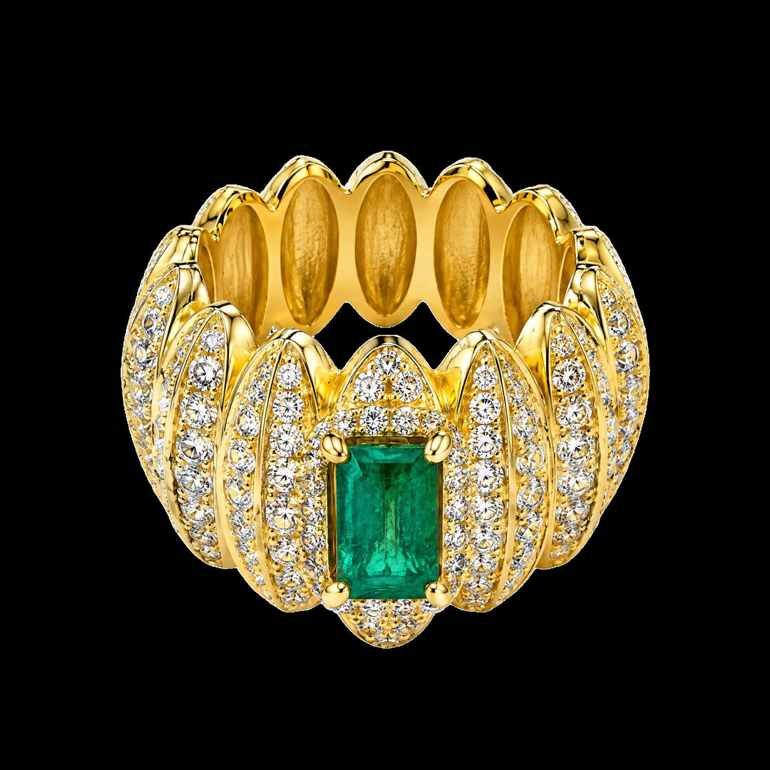 Resort Collection- Green lab and diamond evening ring | Hero