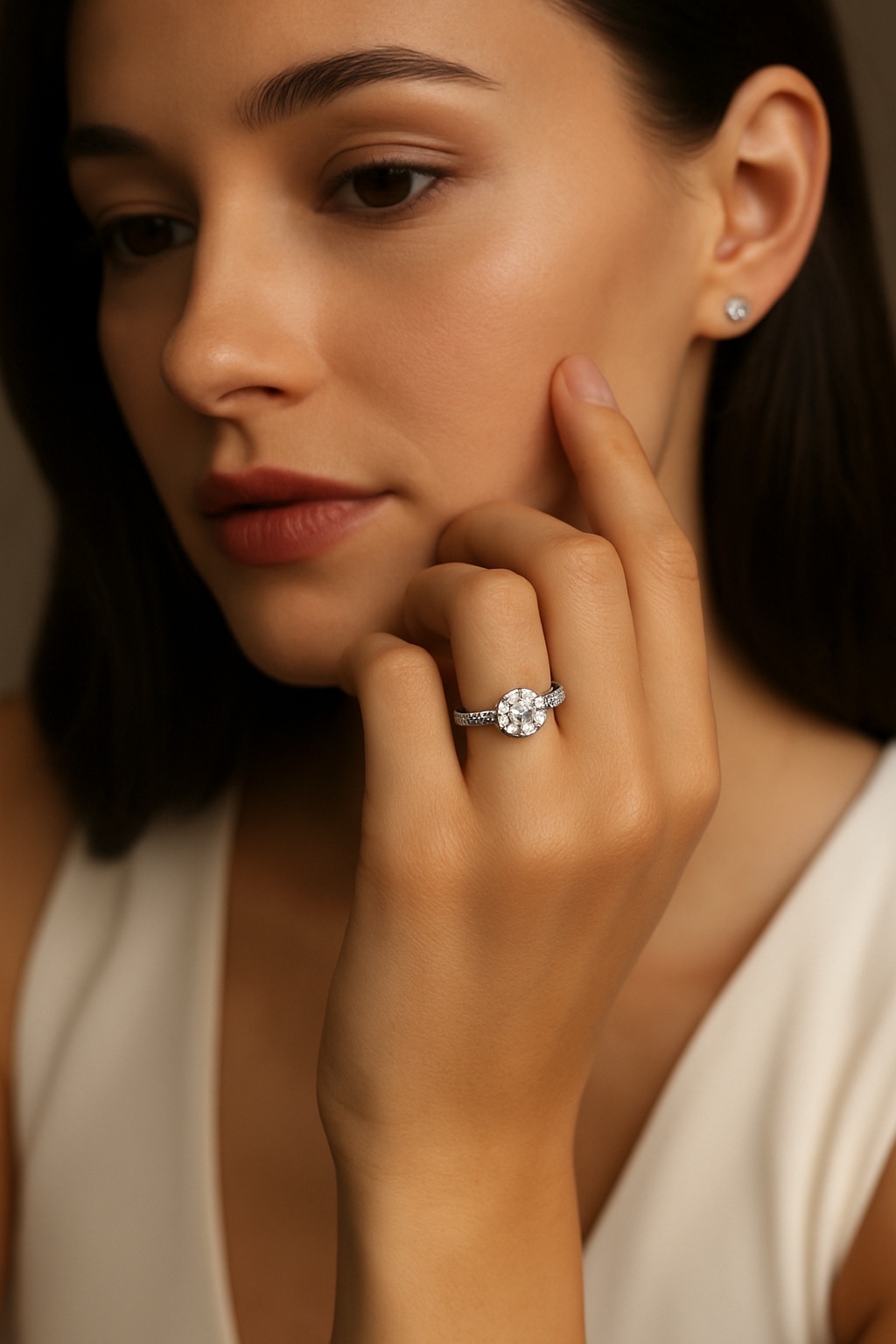 Round Diamond Ring with Halo | Hero