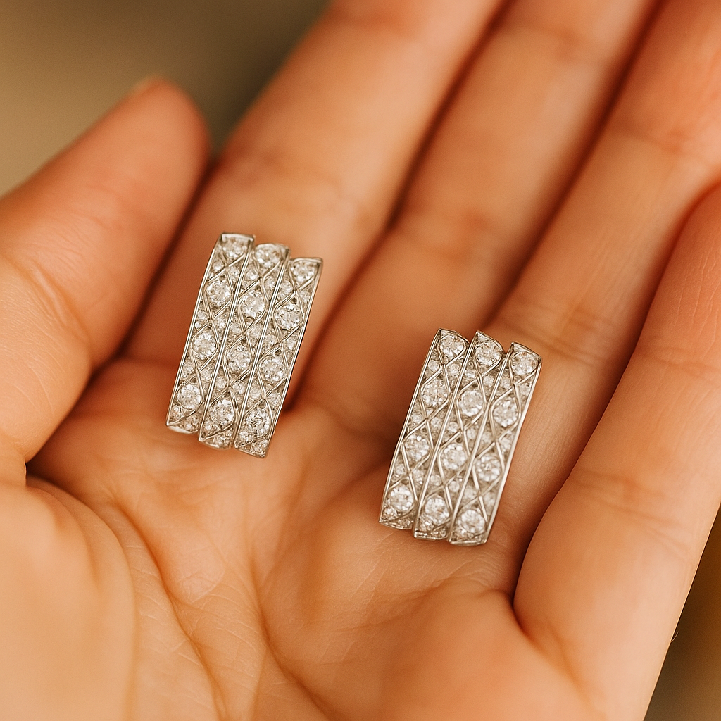 Pavé Diamond Hoop Earrings | undefined