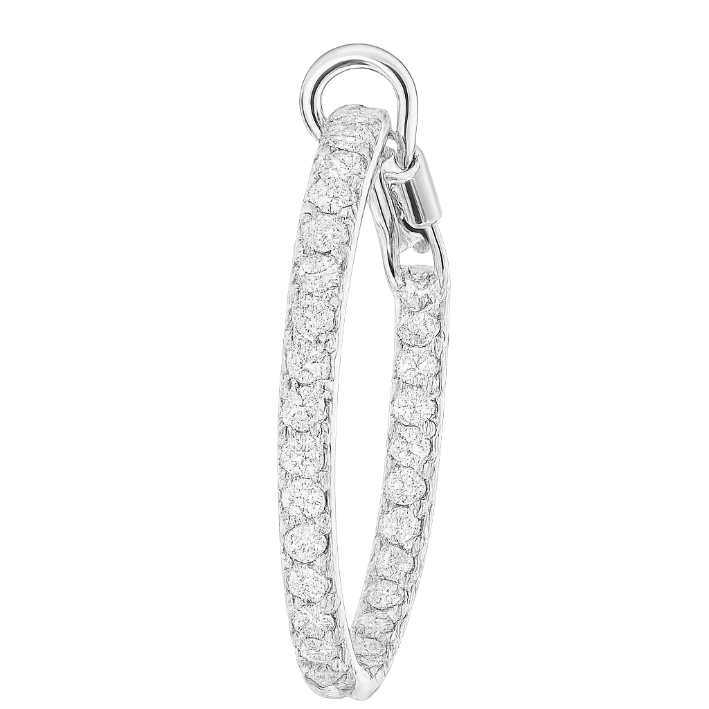 Round Diamond Hoop Earrings | undefined