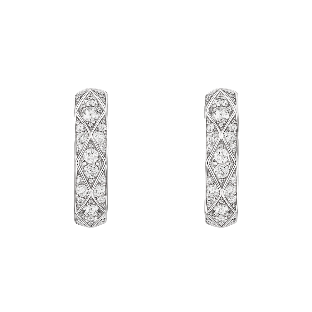 Intricate Pavé Diamond Hoop Earrings | undefined