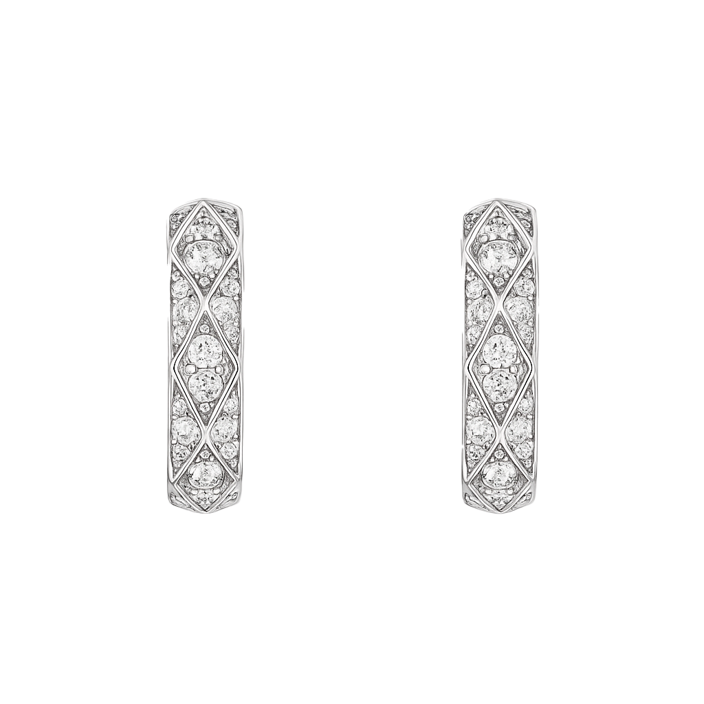 Intricate Pavé Diamond Hoop Earrings | undefined