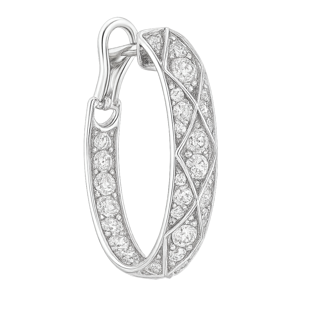 Intricate Pavé Diamond Hoop Earrings | undefined