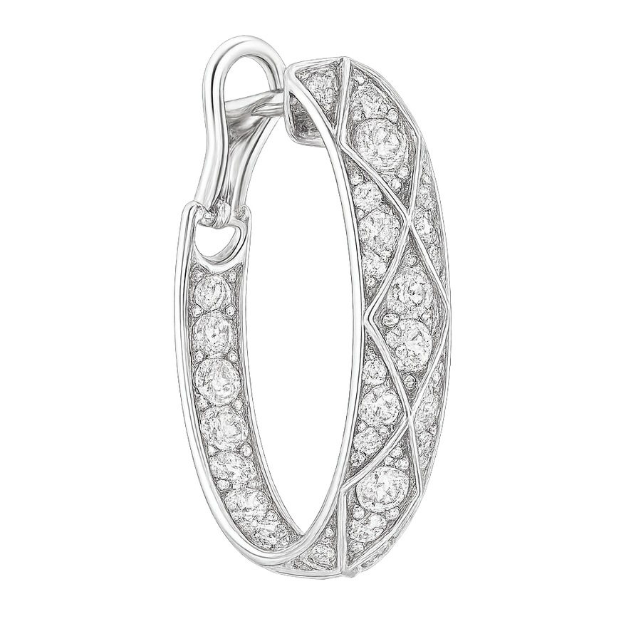 Intricate Pavé Diamond Hoop Earrings | undefined
