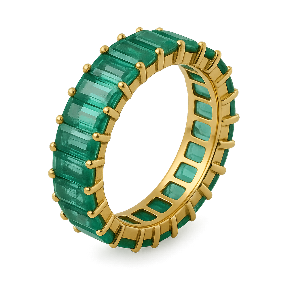 Lab Emerald Baguette Eternity Band | Hero