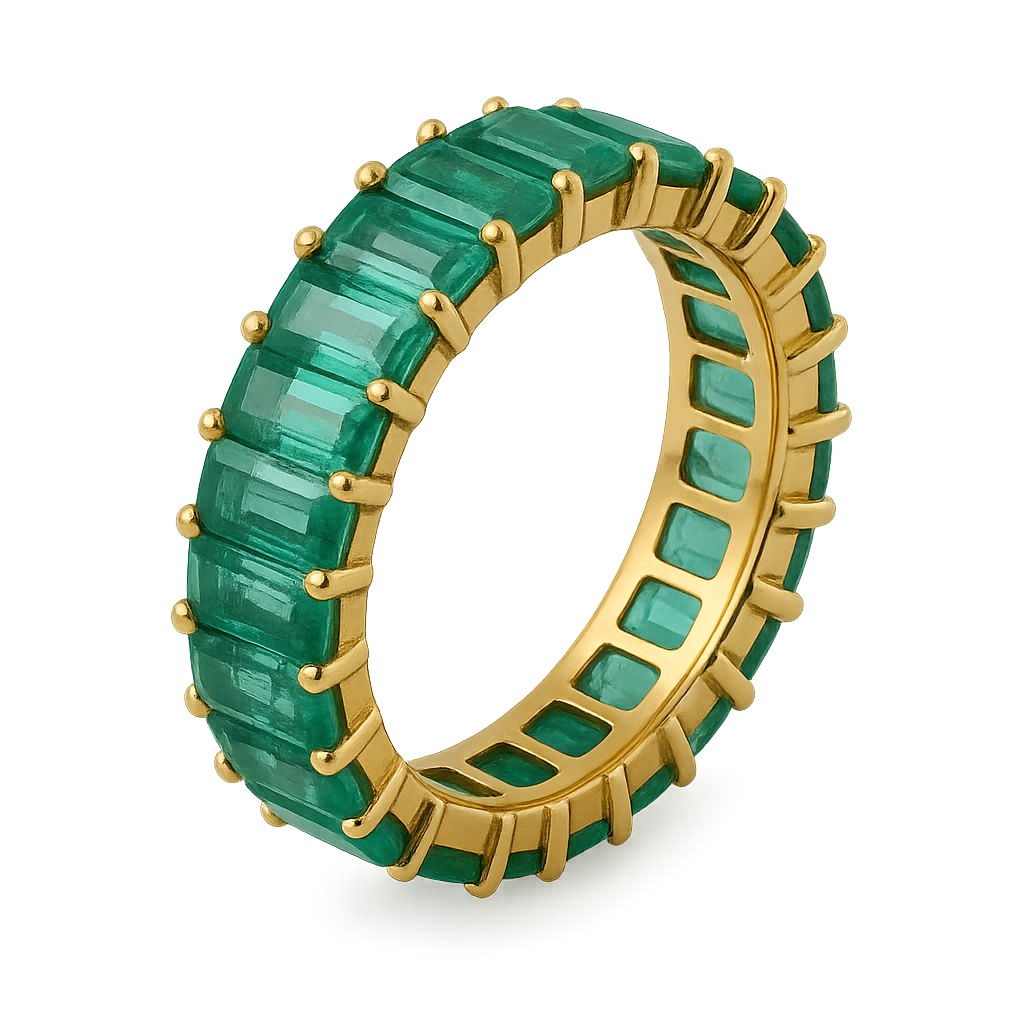 Lab Emerald Baguette Eternity Band | Hero