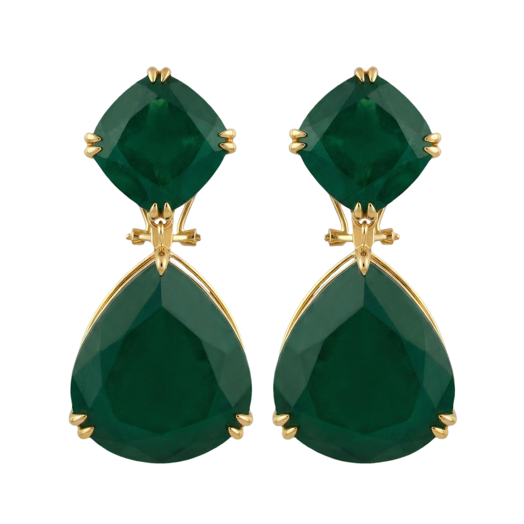 Lab Emerald Statement Earrings | Hero