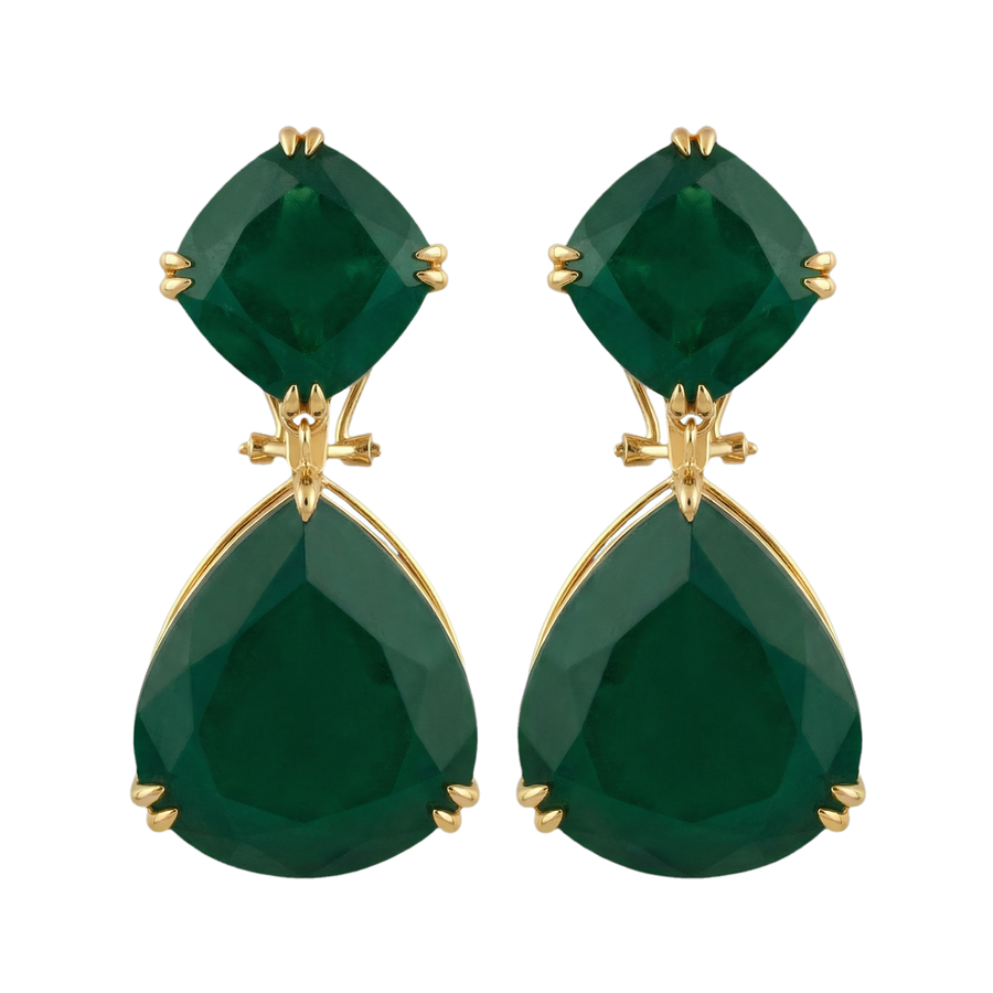 Lab Emerald Statement Earrings | Hero