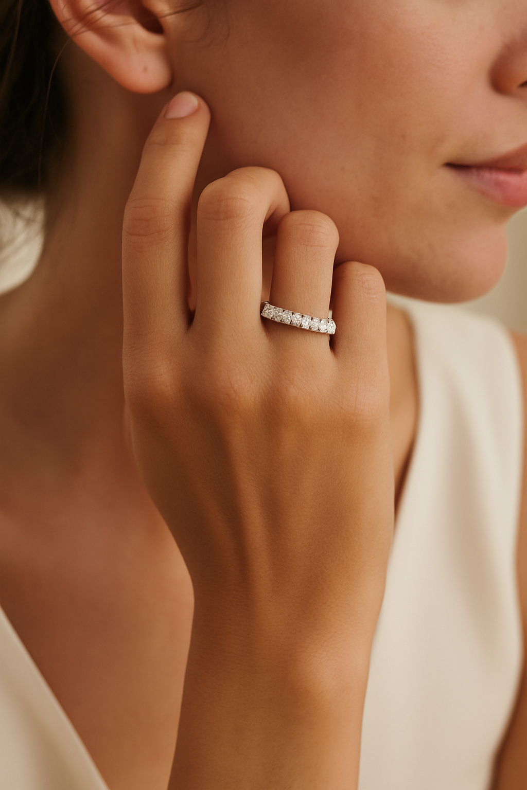 Four Claw Round Diamond Eternity Band | Hero