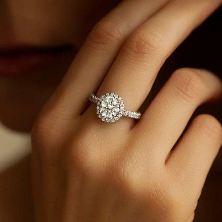 Round Diamond Ring with Halo | undefined