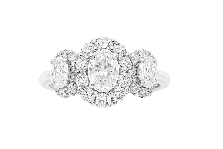 Three Stone Oval Diamond Ring | undefined