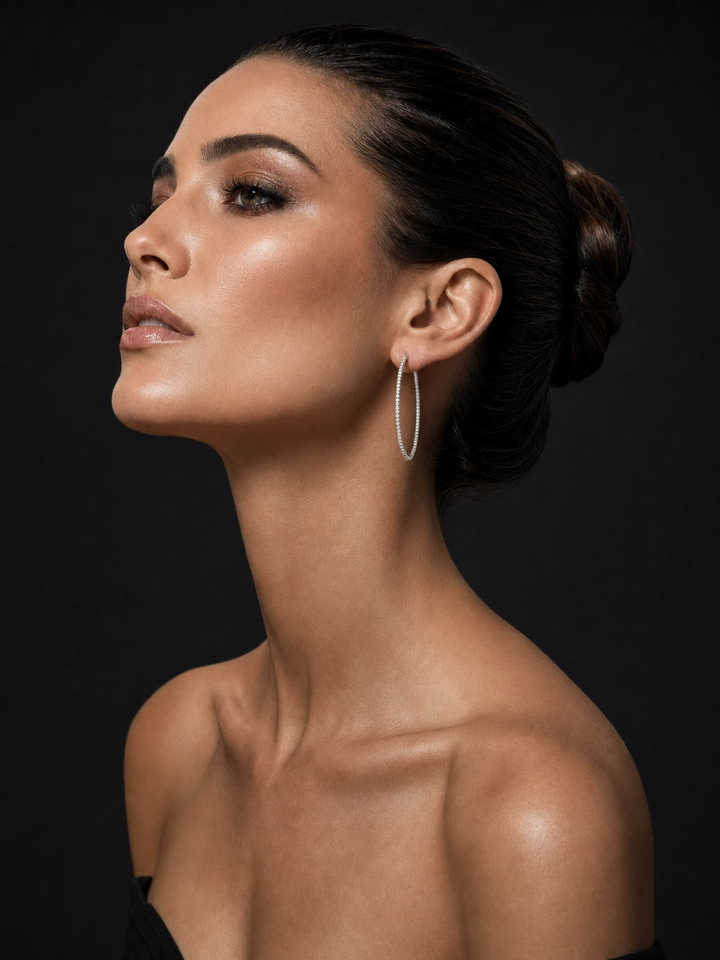 Round Diamond Large Hoop Earrings | diamond_hoop_model_thin.png