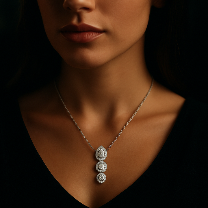 Icon Three Stone Diamond Necklace | undefined