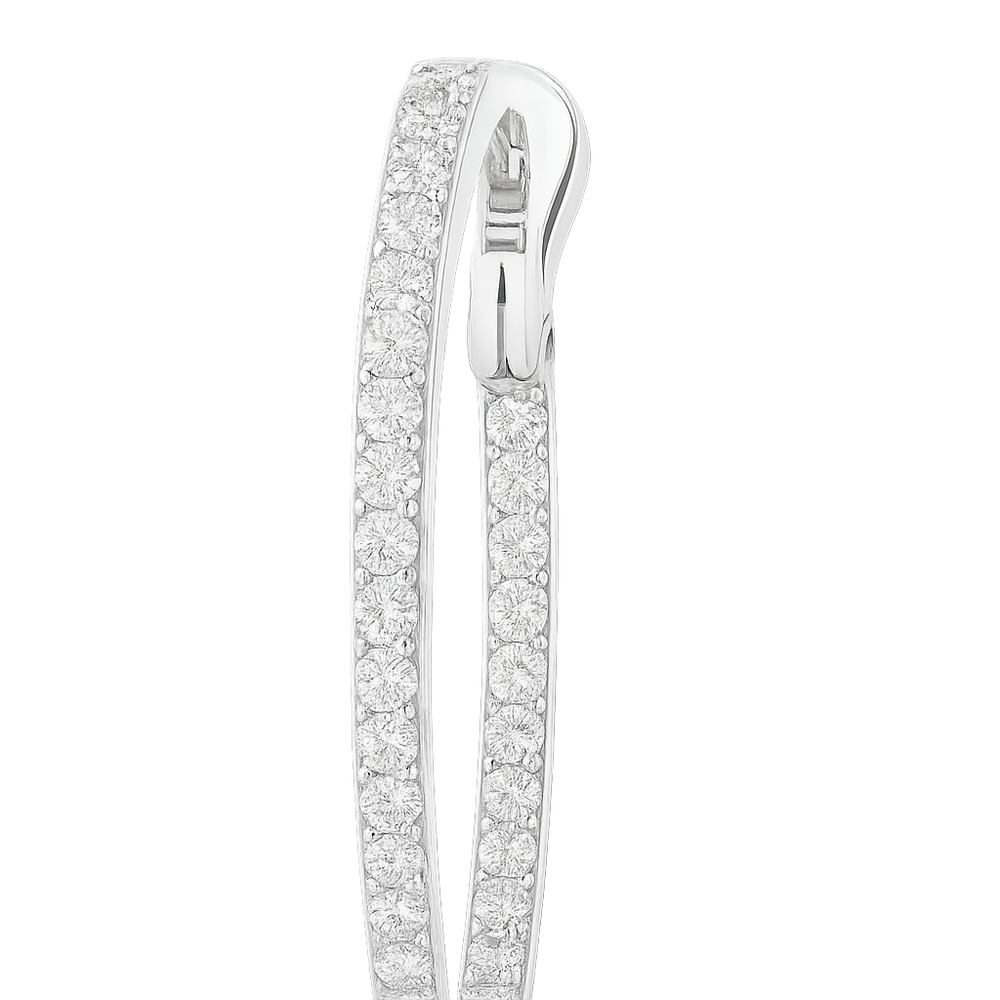 Round Diamond Large Hoop Earrings | undefined