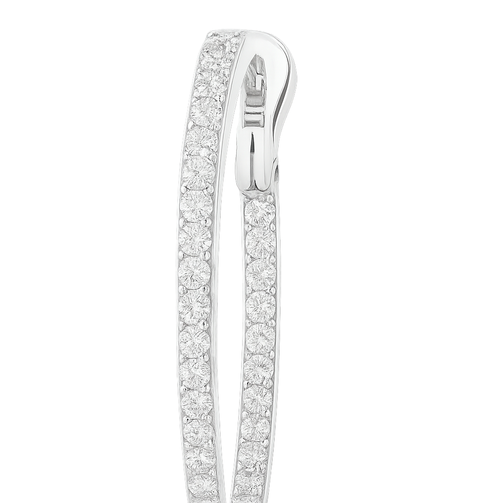 Round Diamond Large Hoop Earrings | undefined