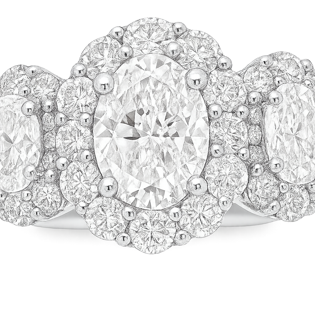 Three Stone Oval Diamond Ring | undefined