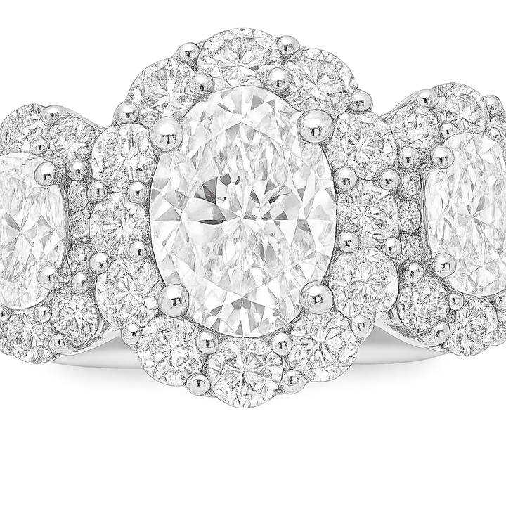 Three Stone Oval Diamond Ring | undefined