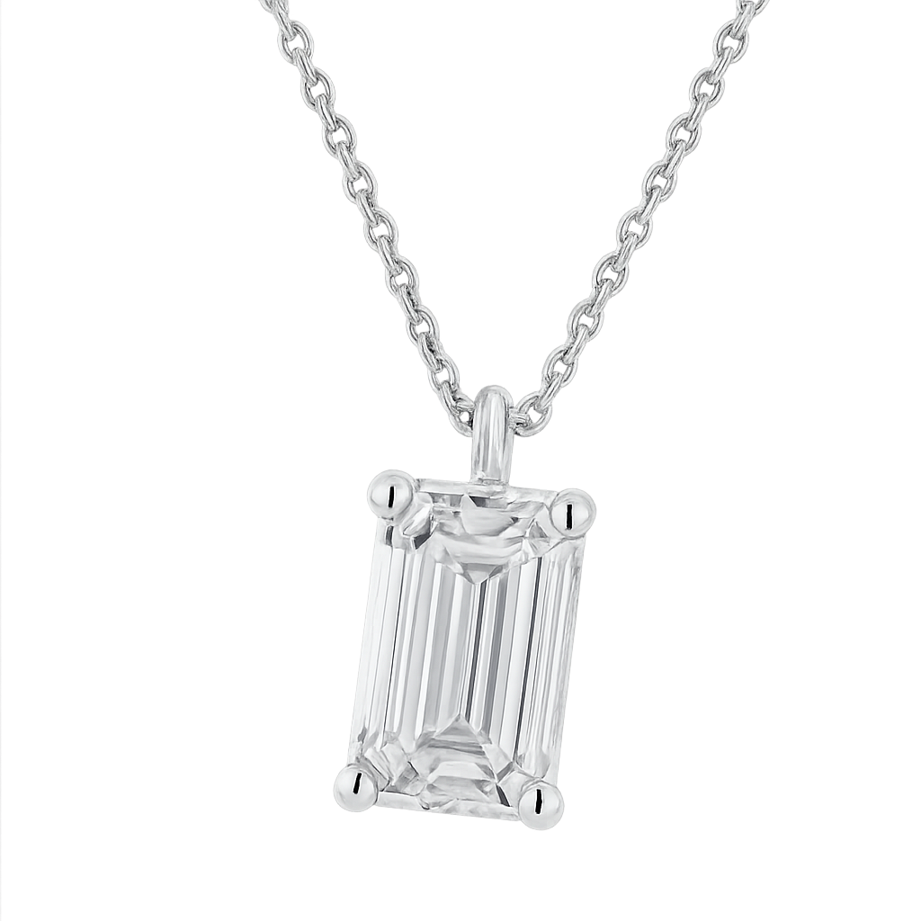 Emerald Cut Diamond Pendant | undefined