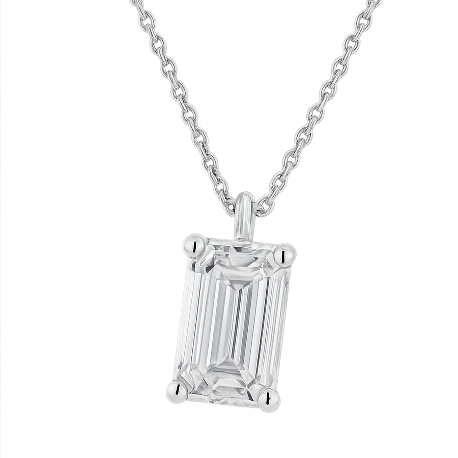 Emerald Cut Diamond Pendant | undefined