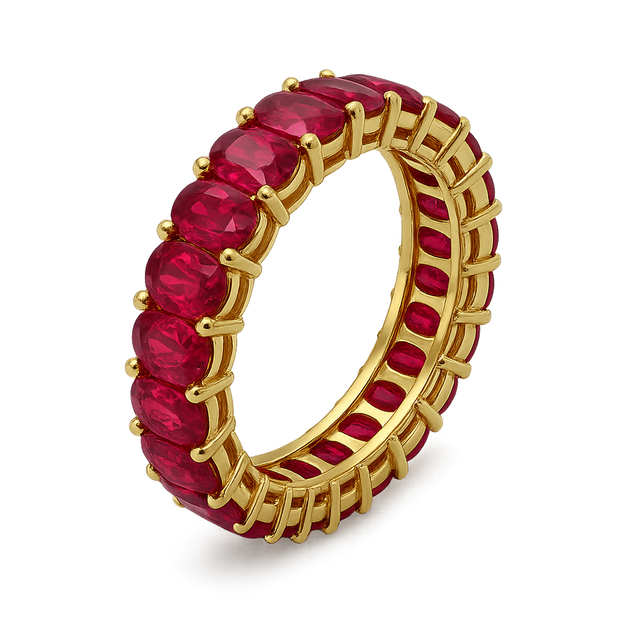 Synthetic Ruby Eternity Band in Silver | hero.png