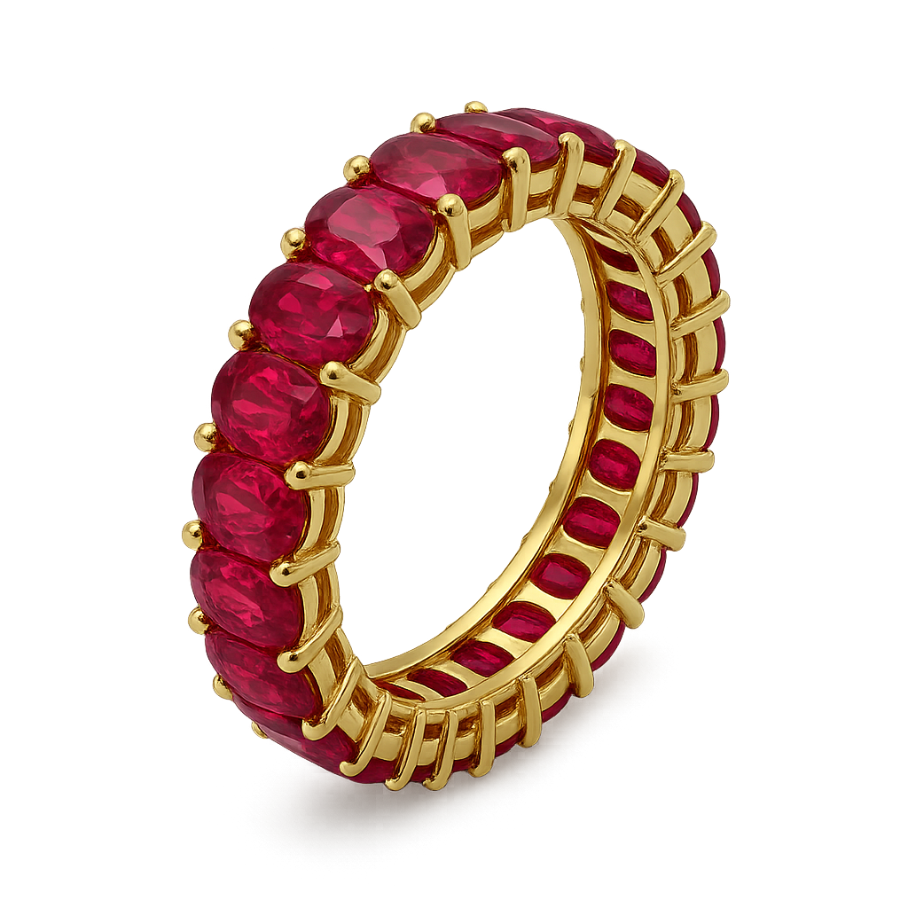 Synthetic Ruby Eternity Band in Silver | hero.png