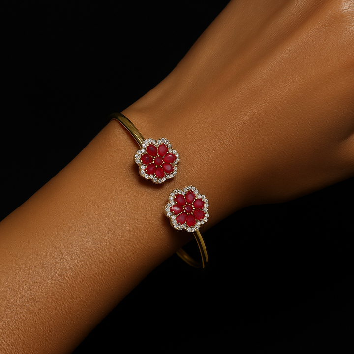 Synthetic Ruby Floral Open Bangle | imageds.png